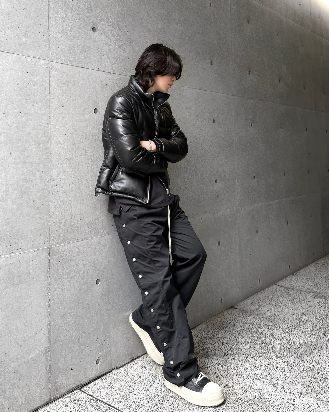 "램 가죽 다운 재킷"