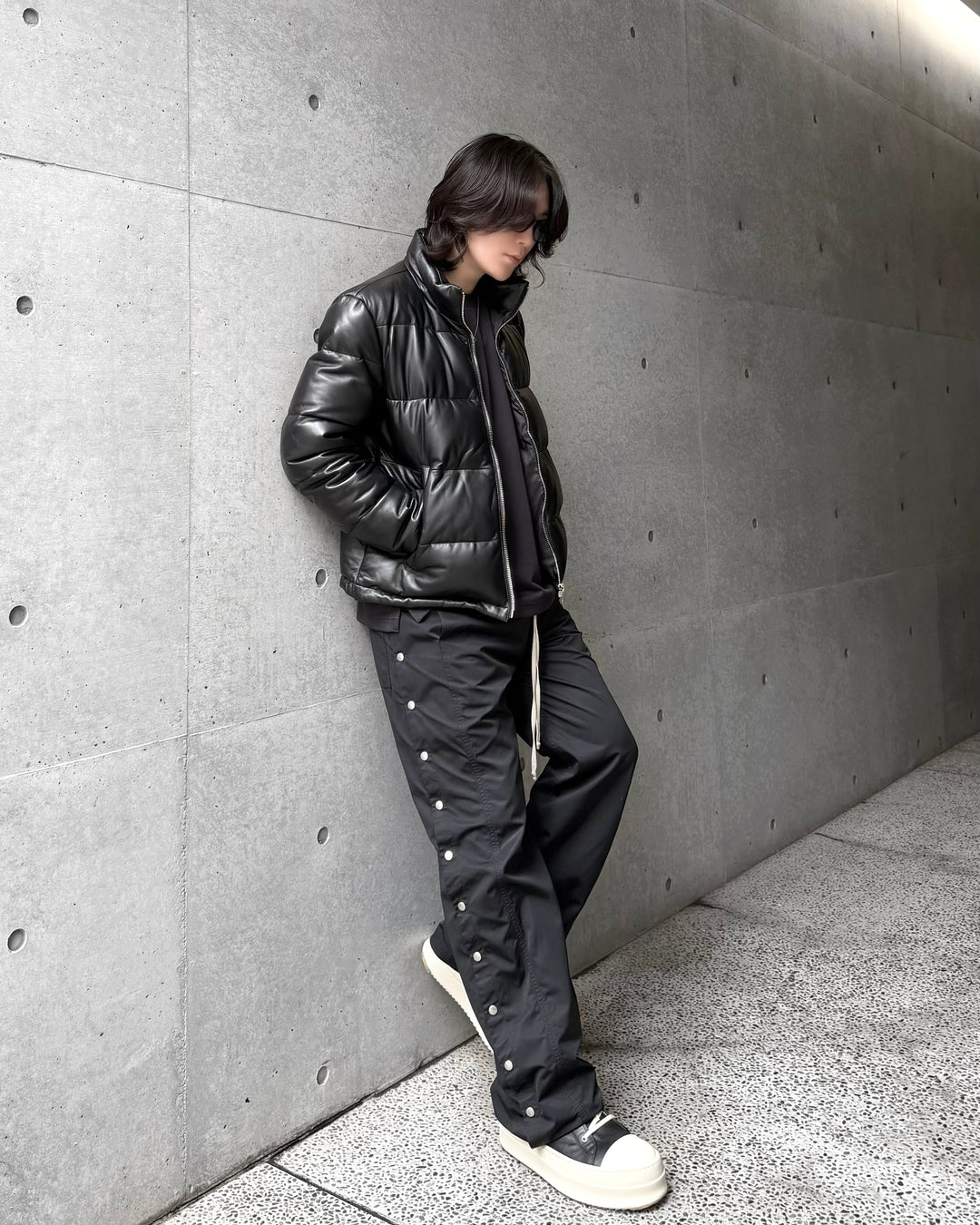 "램 가죽 다운 재킷"