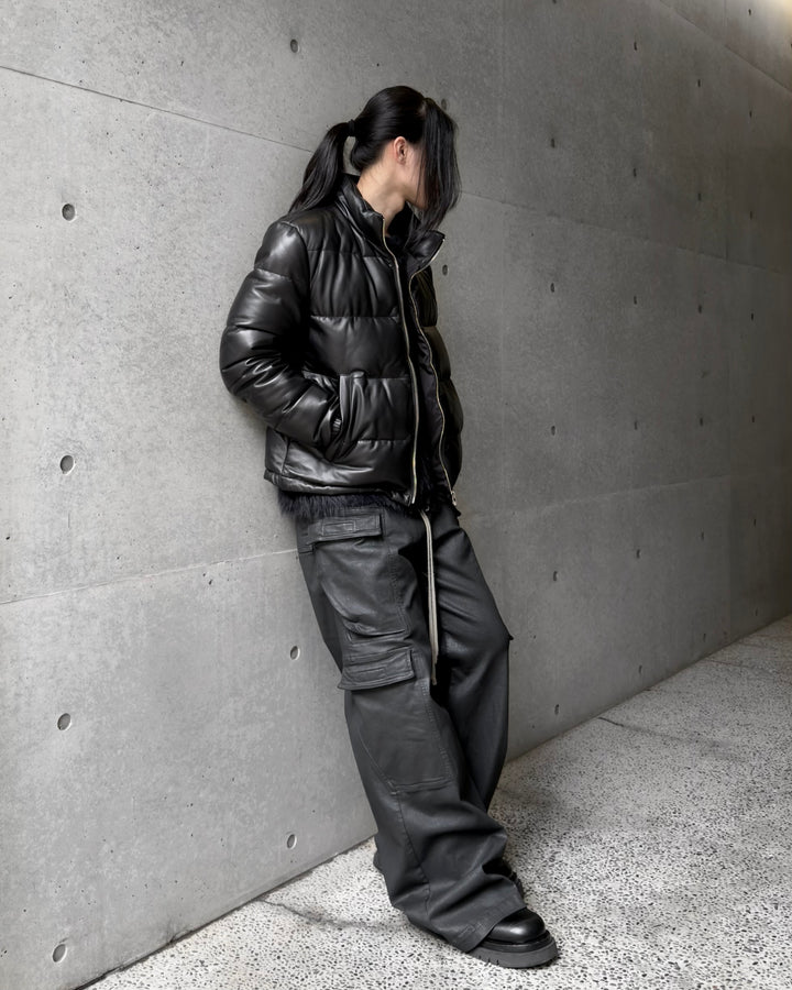 "램 가죽 다운 재킷"