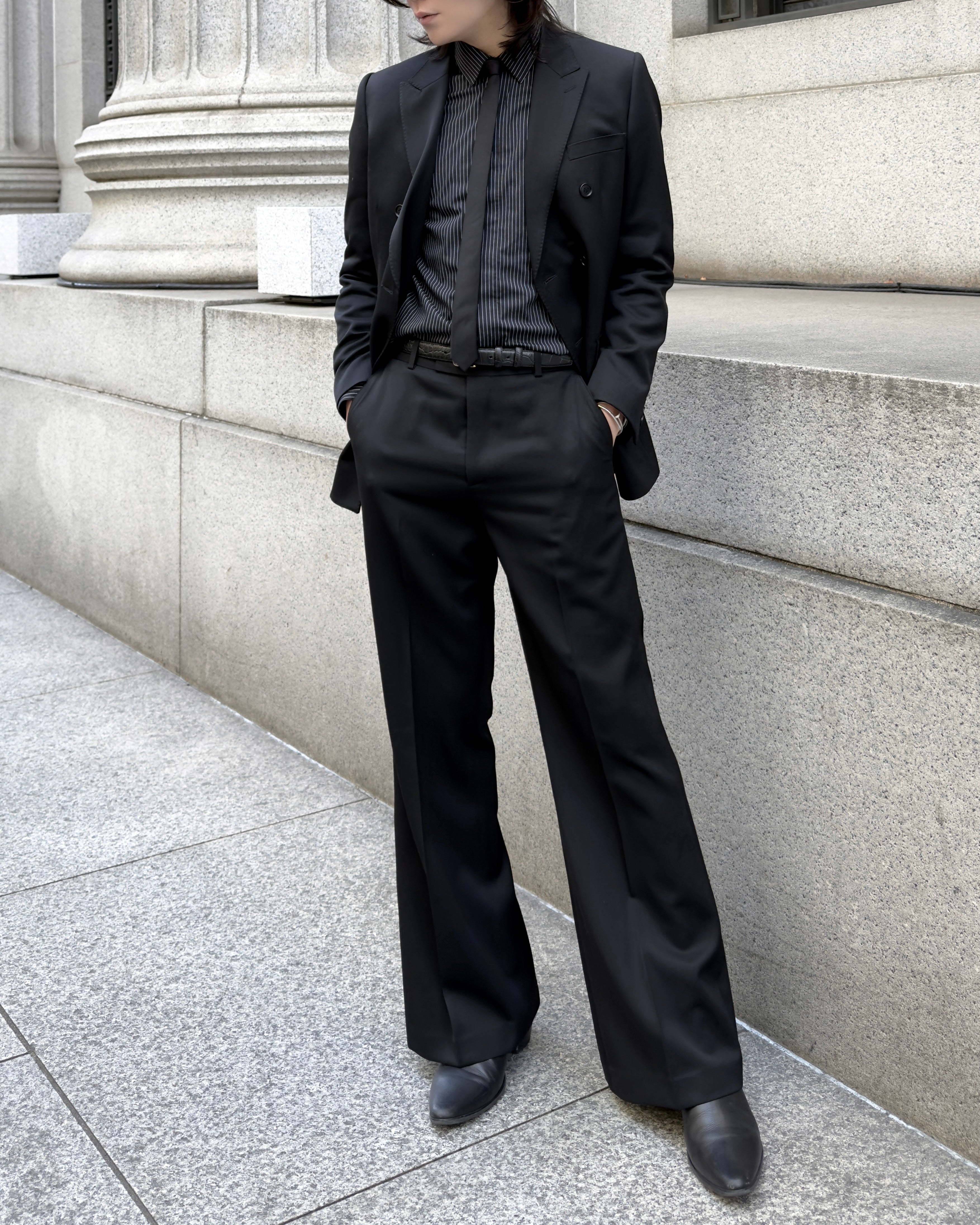 Wool Wide Flare Slacks