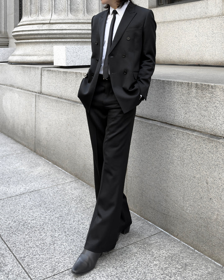 "Wool Wide Flare Slacks" 