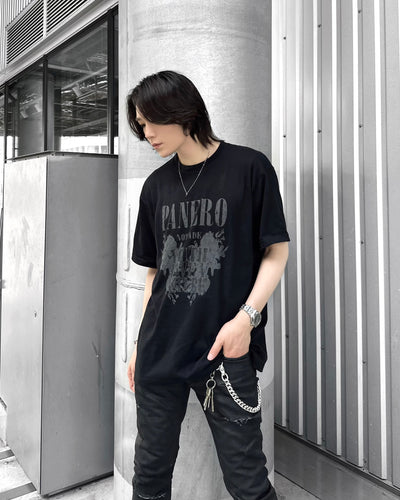 【即納】"Notfade Grunge T-shirt" (ブラック×グレー)