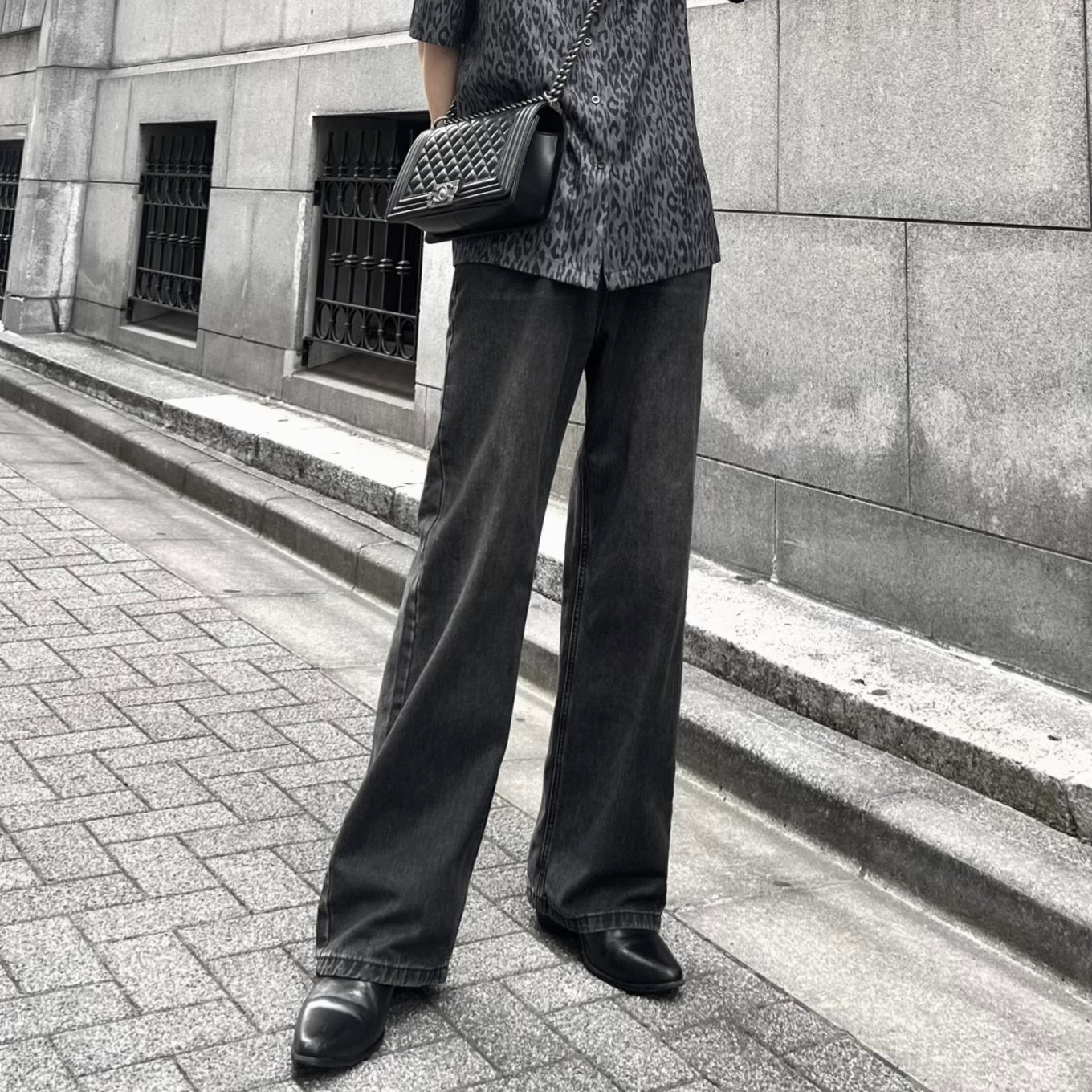 [Instant delivery] “Flare Slacks” Flare Slacks Pants (Black)