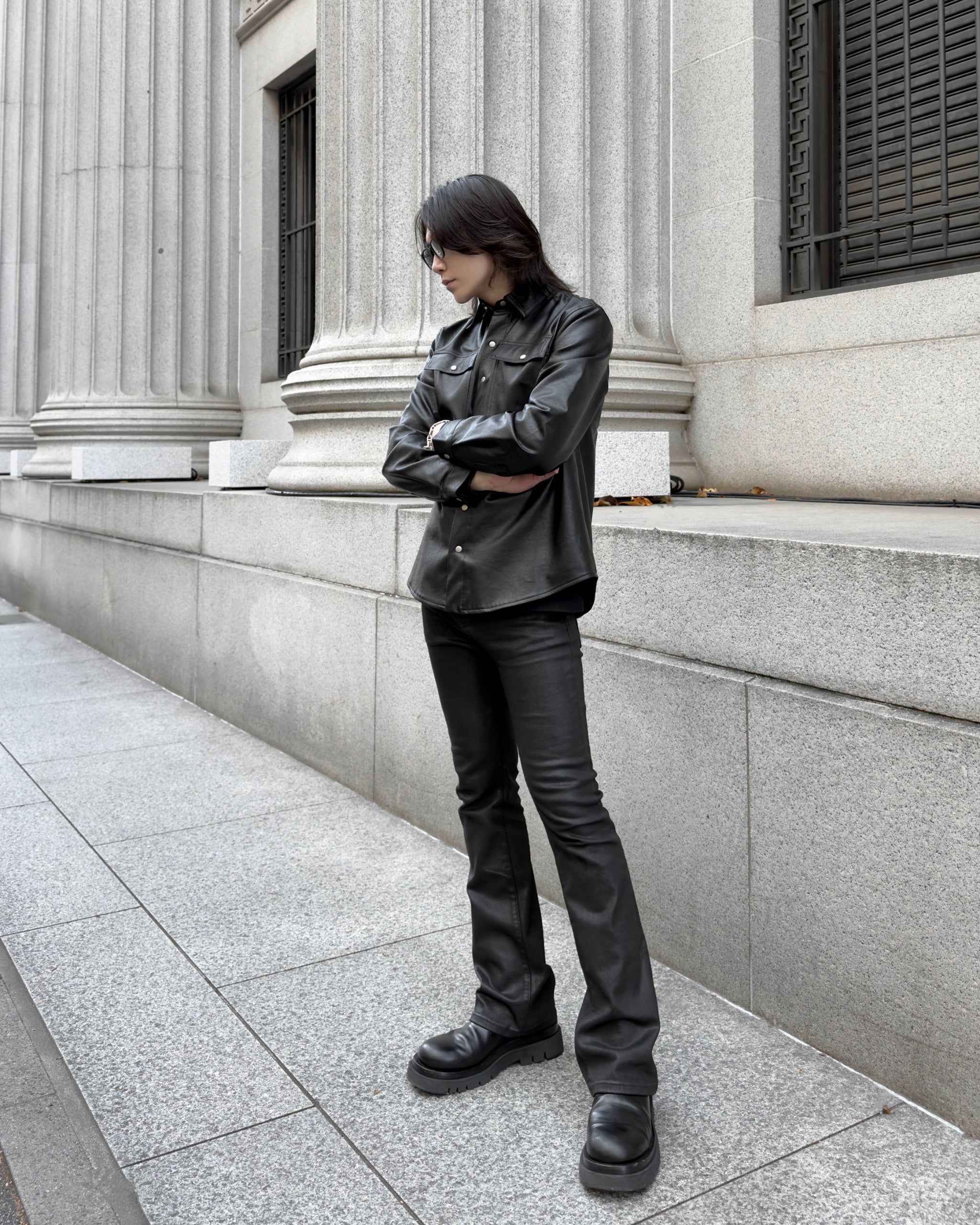 Leather Shirt Jacket