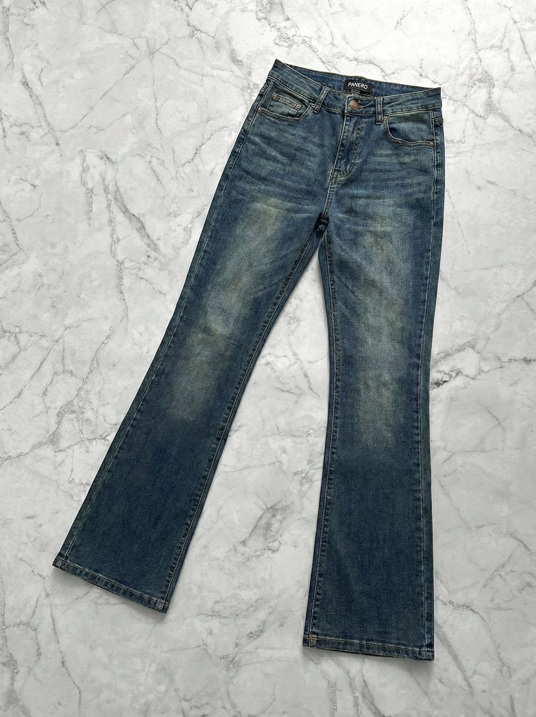 "Flare Denim Pants" Desert Blue