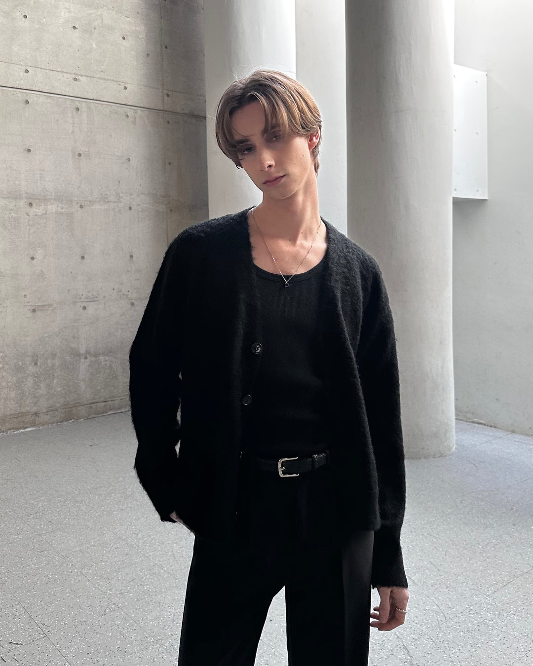 "Wool Mohair Cardigan"