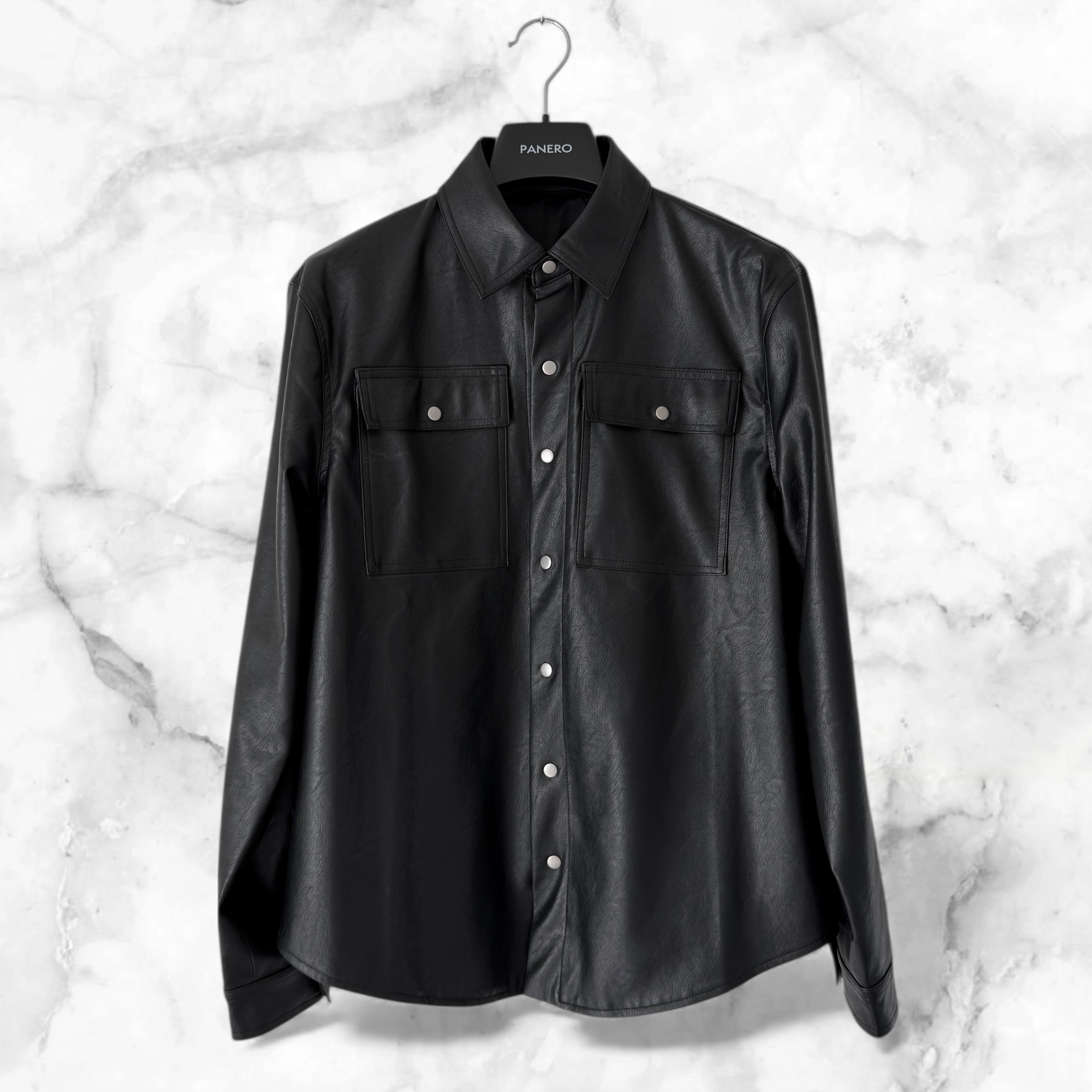 PANERO ジャケット Leather Shirt Jacket