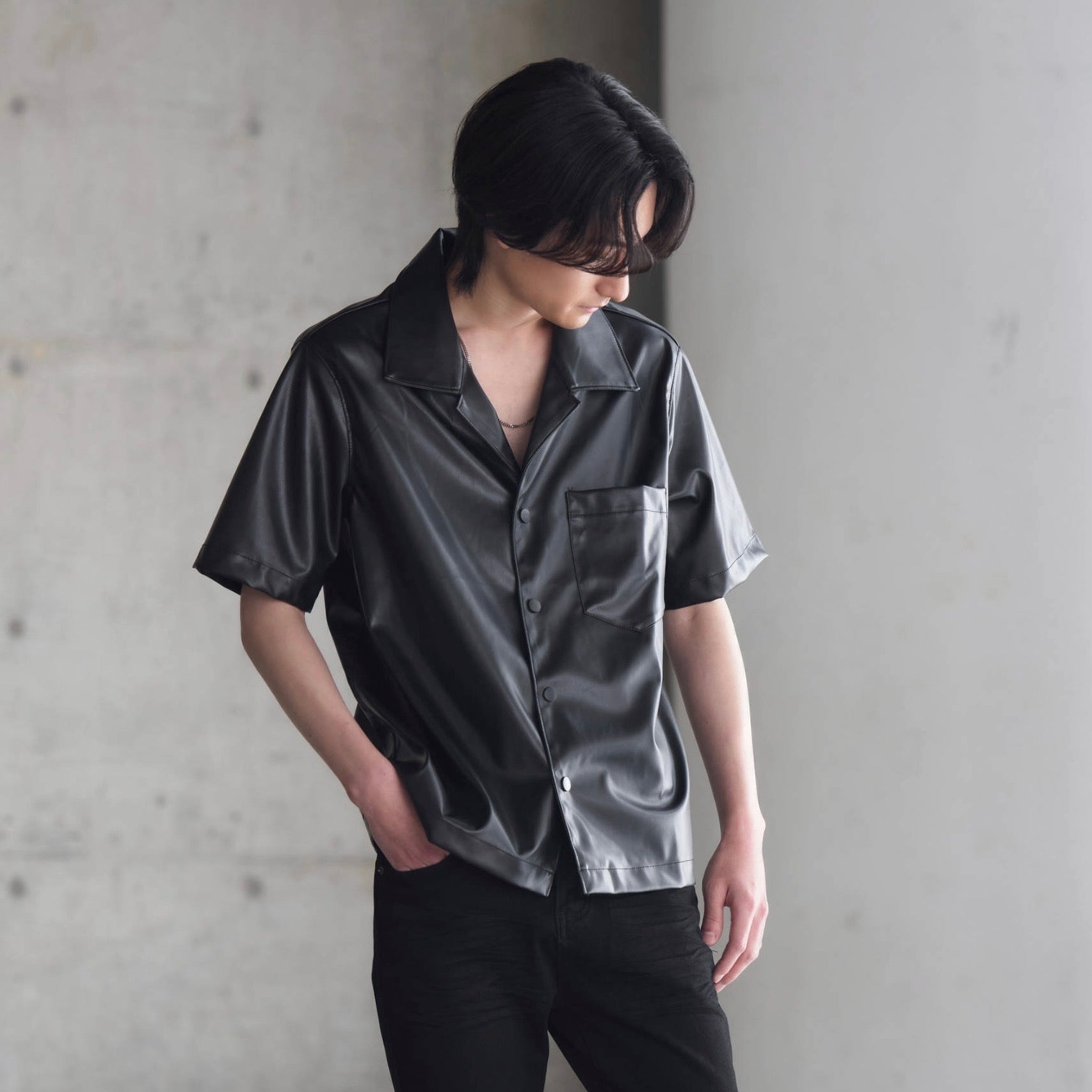 Leather Short Sleeve Shirt