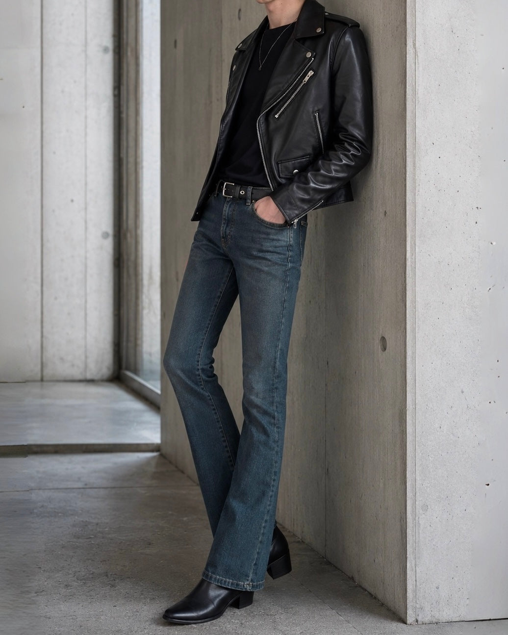 "Flare Denim Pants" Desert Blue