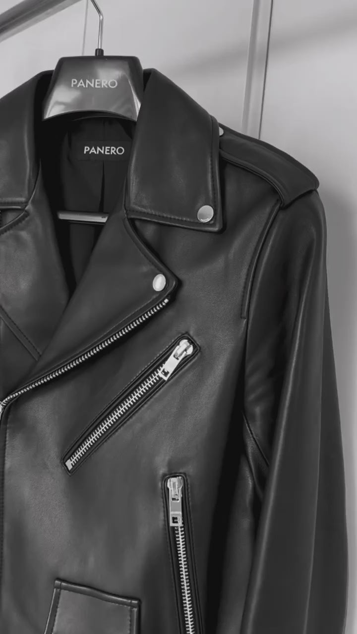 "LAMB LEATHER RIDERS JACKET"