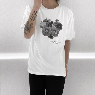 【즉납】"Fullbloom" Flower T-Shirt(화이트)