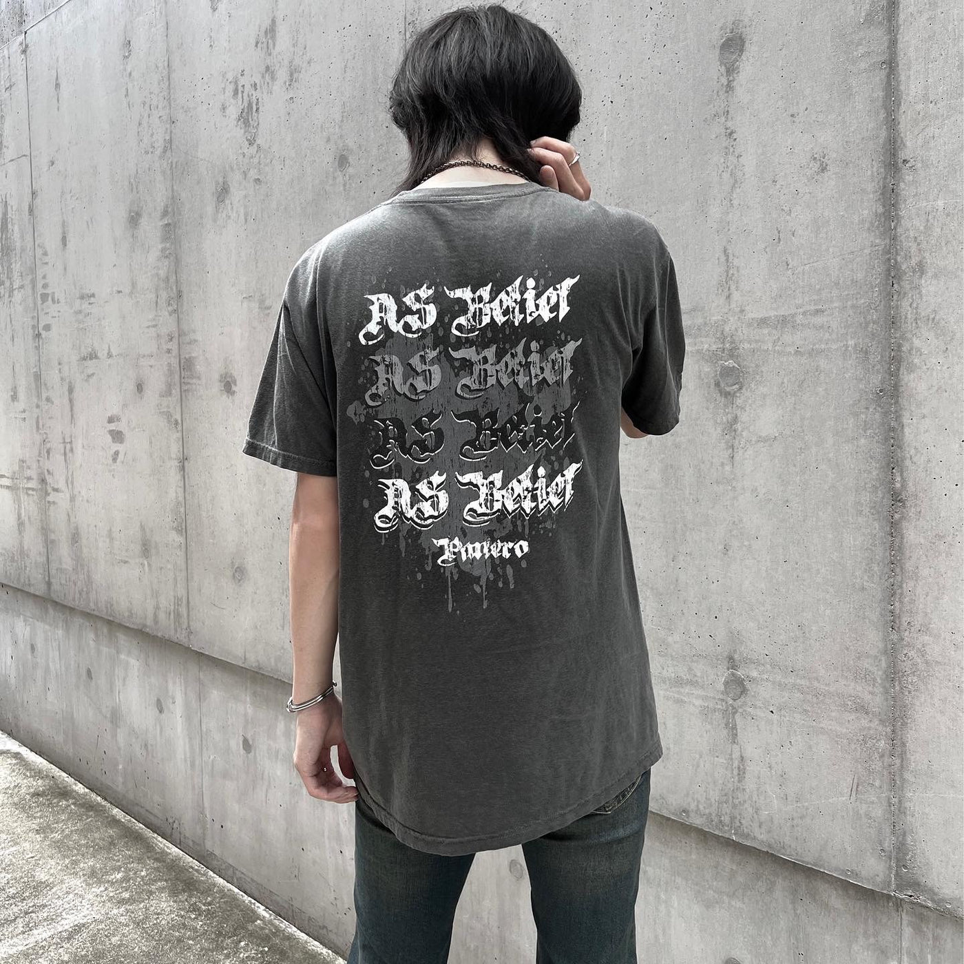 【即納】"Metal logo grunge T-shirt”