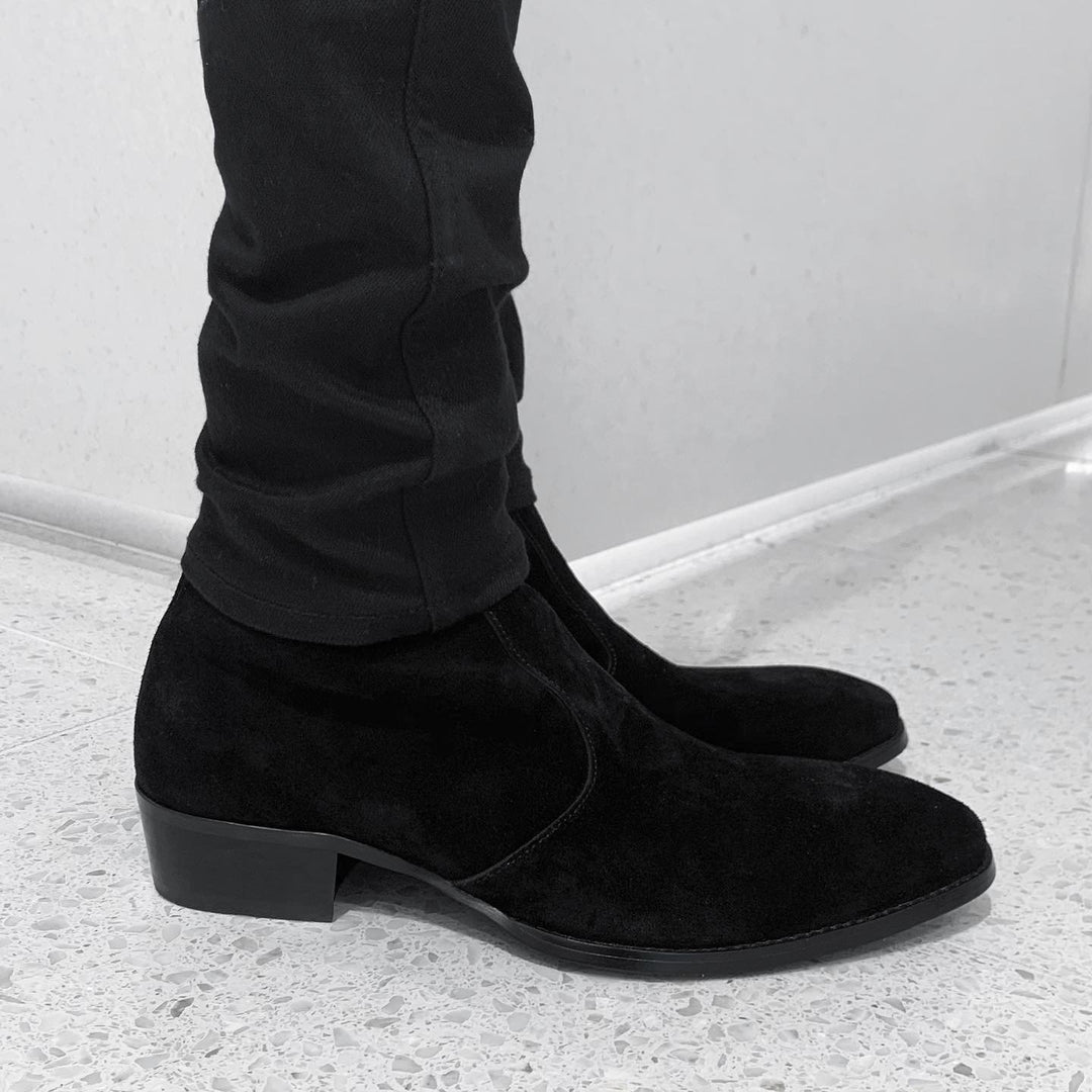 40mm脚跟靴“绒面革”（黑色）