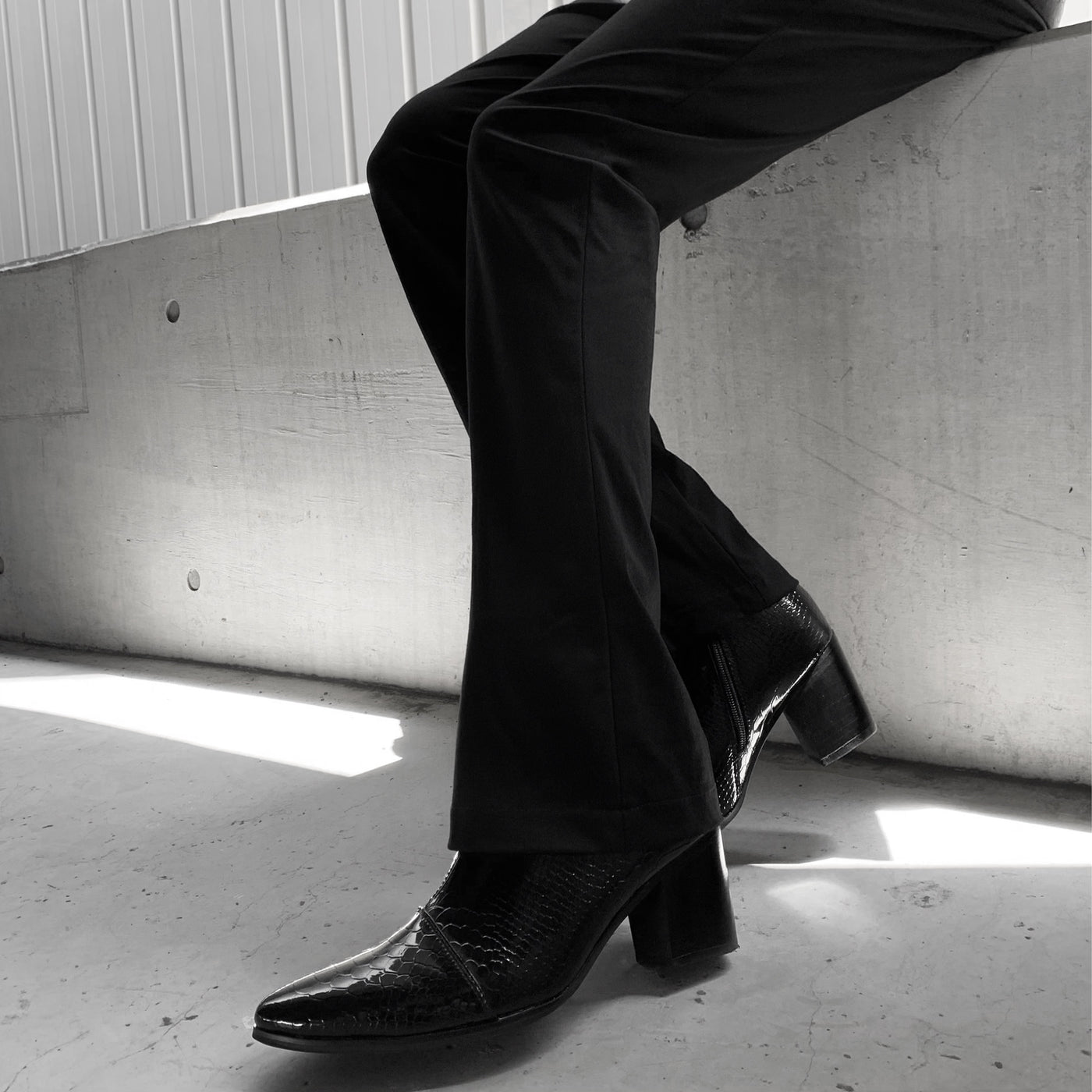 【即納】"Croco" 60mm heel boots