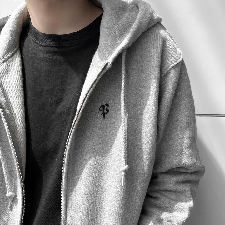 "Fraktur Full-zip hoodie" (Gray)