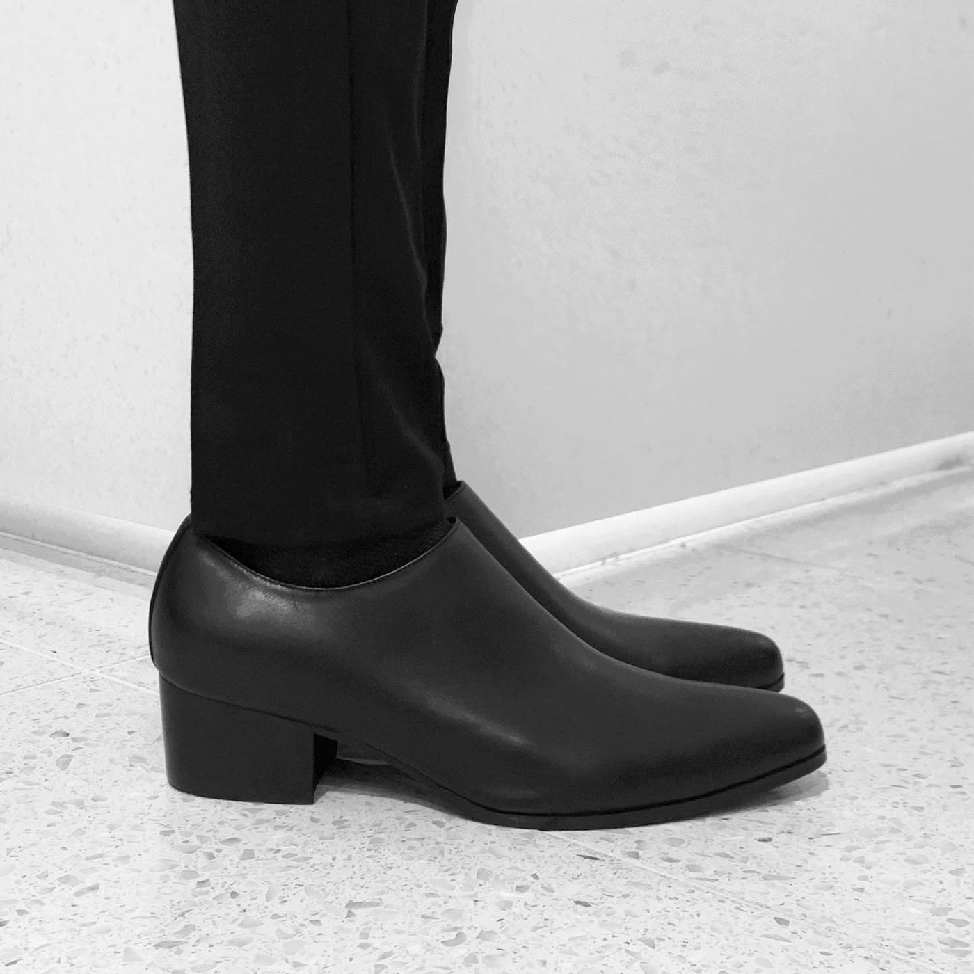 【즉납】Side-zip leather shoes "Basic"