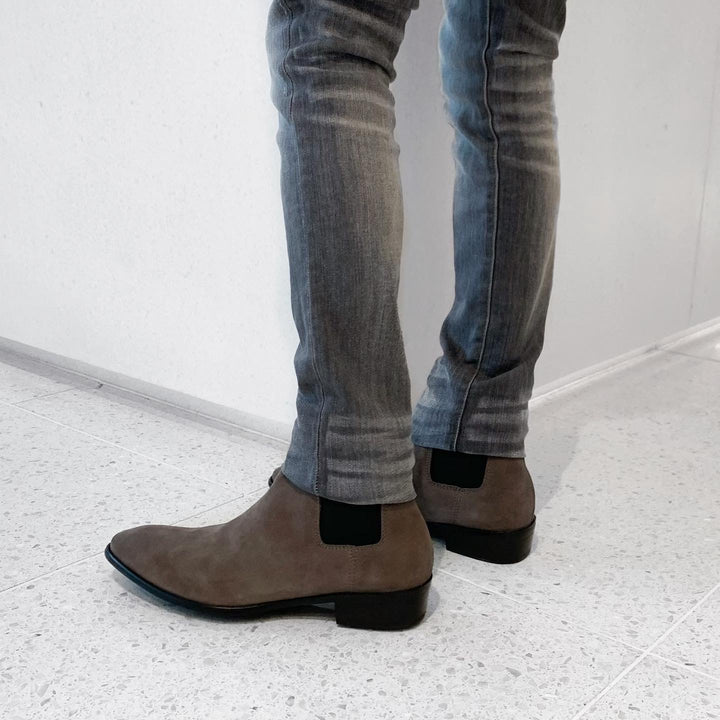 "SUEDE SIDE GORE BOOTS" (Antique Brown)