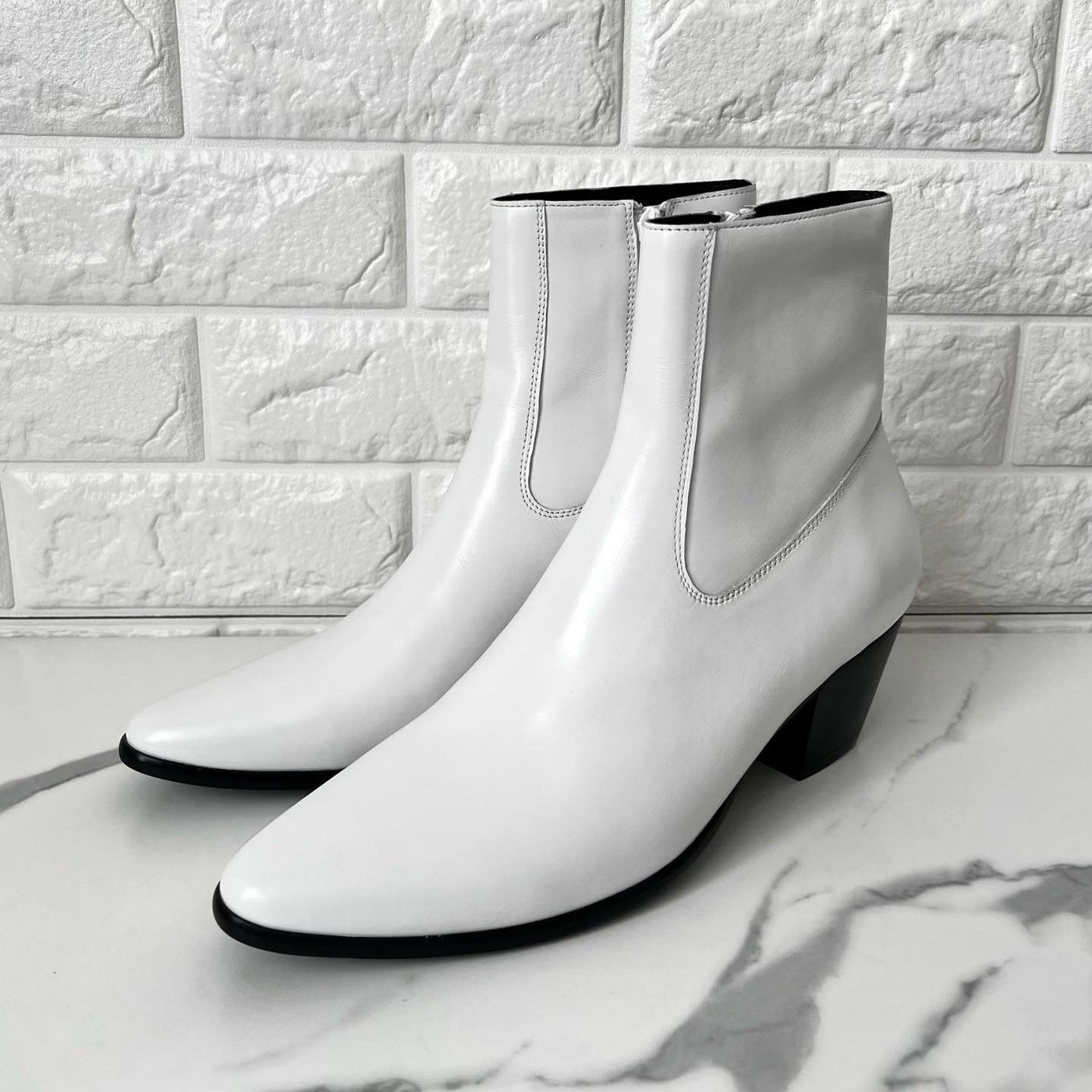 【即納】"Classic" 60mm heel boots WHITE (ホワイト)