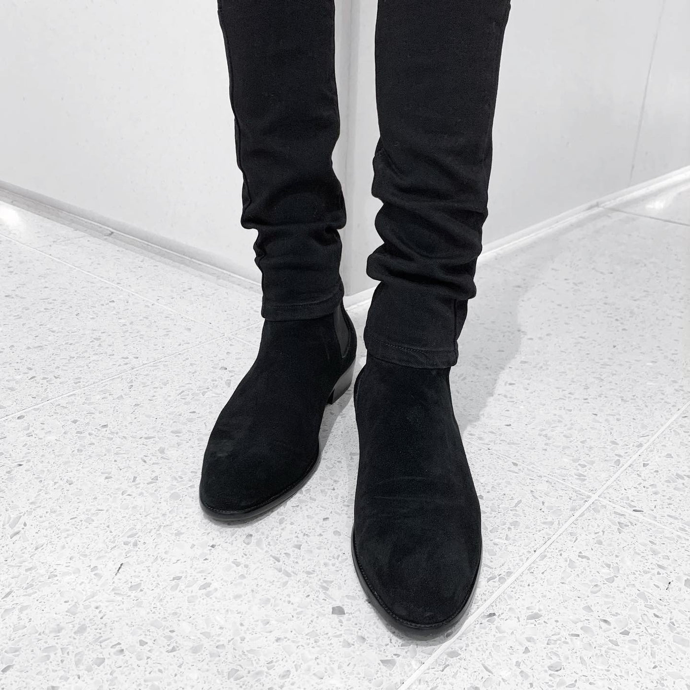 【即納】"Suede side gore boots"（ブラック）