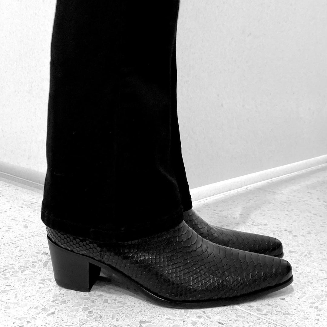 "Croco sidegore" 60mm heel boots
