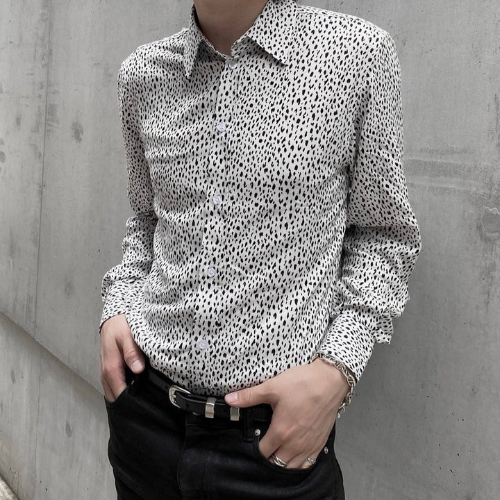 "Leopard Viscose shirt"（White）