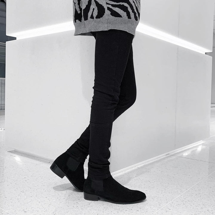 "SUEDE SIDE GORE BOOTS" (Black)