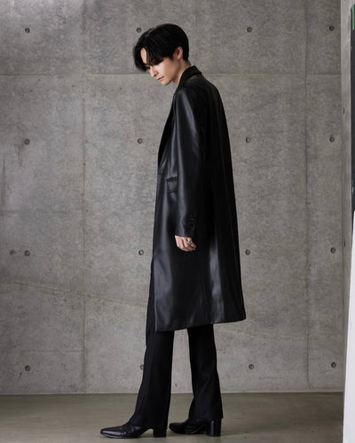 “Leather Long Coat”