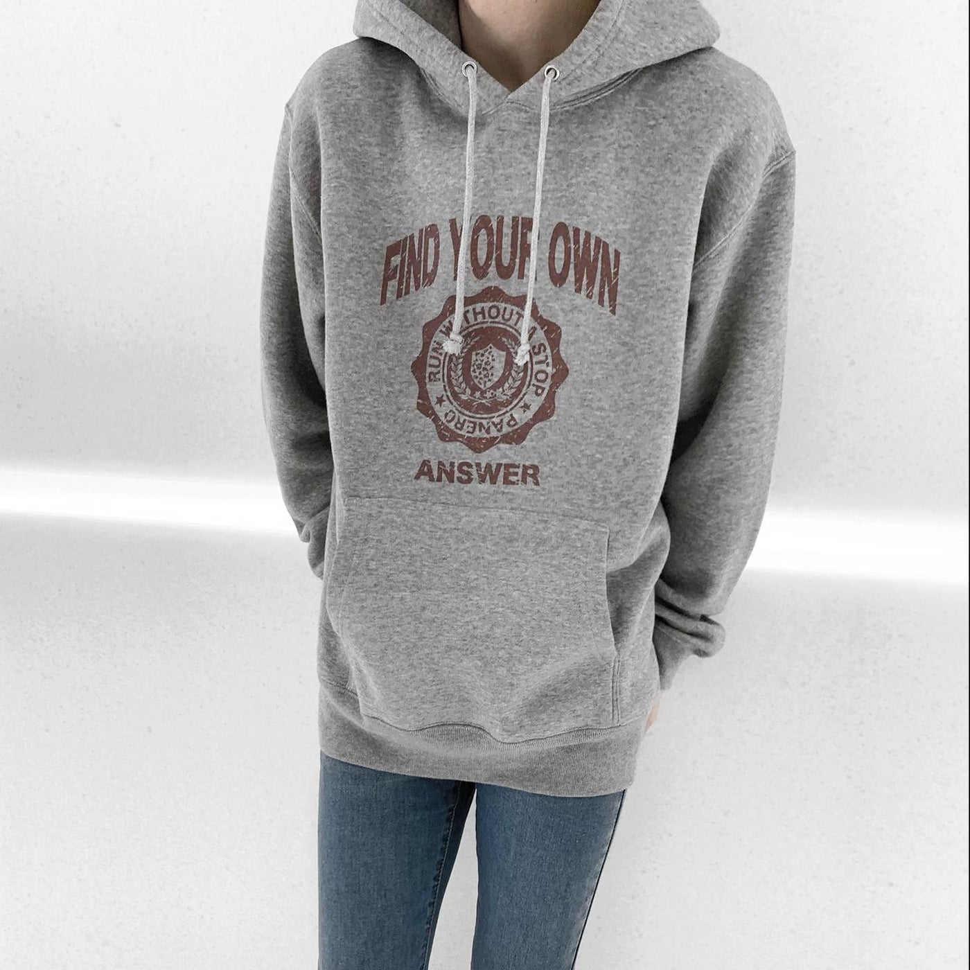 "College logo" pullovers hoodie ( Gray × Red ）