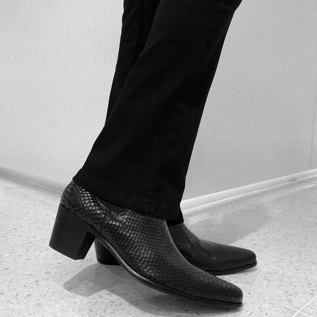 "Croco sidegore" 60mm heel boots