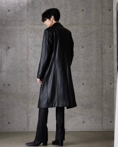 “Leather Long Coat”