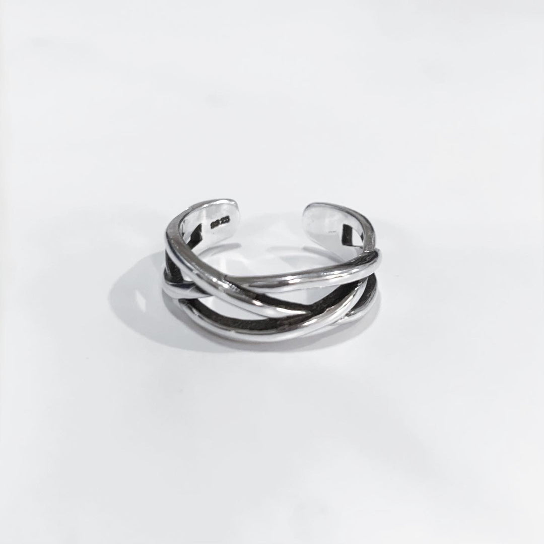 "thin mesh" silver ring