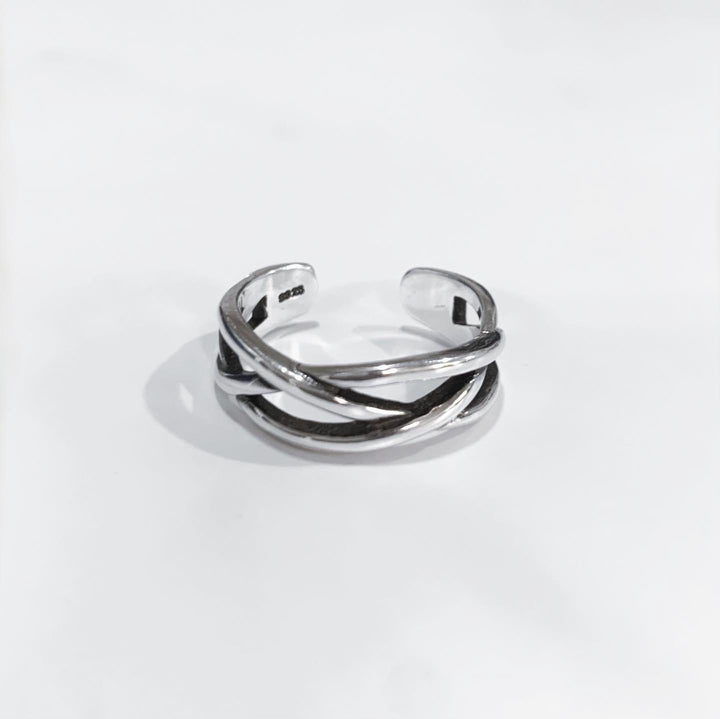 "thin mesh" silver ring