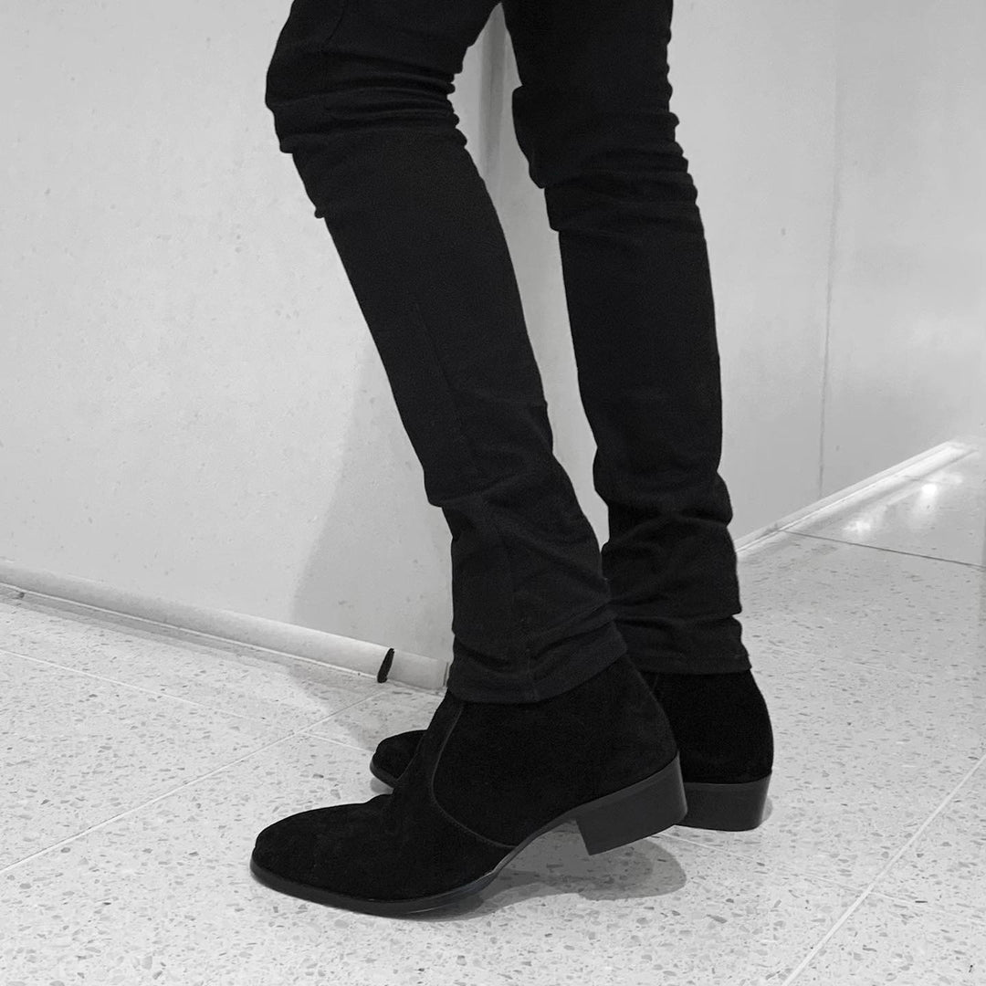 40mm heel boots “Suede”（Black）