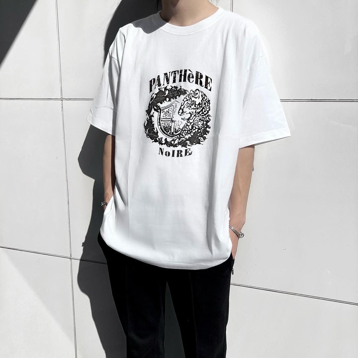 "Leopard College 로고 티셔츠"(흰색)