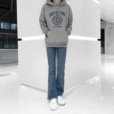 "College logo" pullovers hoodie ( Gray × Blue ）