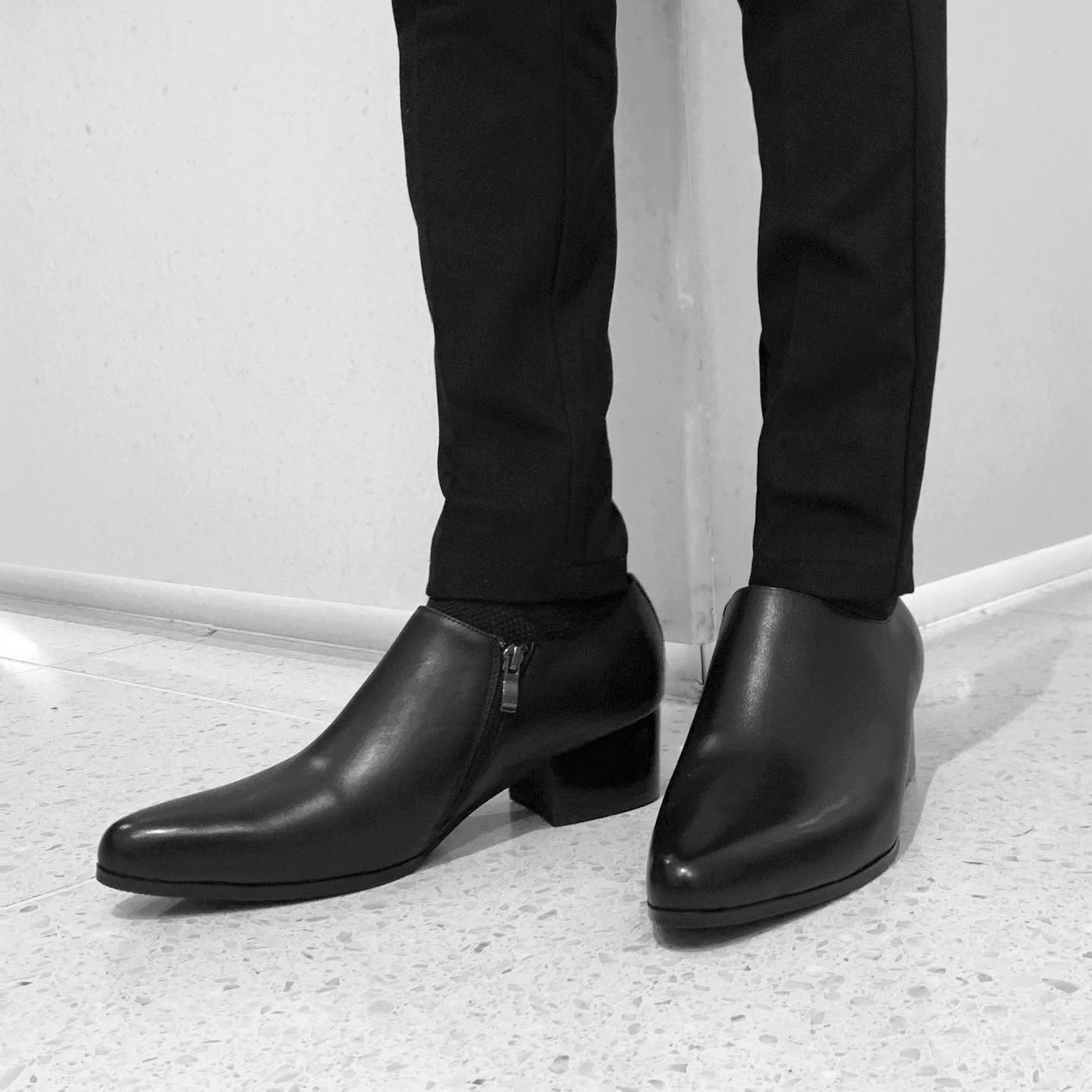 【즉납】Side-zip leather shoes "Basic"
