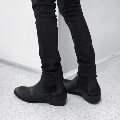 "leather side gore boots"