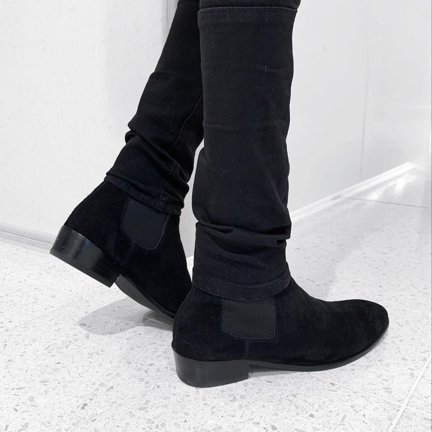 Suede side gore boots