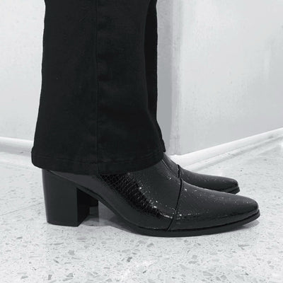 【即納】"Croco" 60mm heel boots