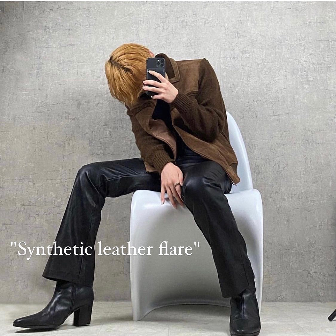 【即納】"Synthetic leather flare"
