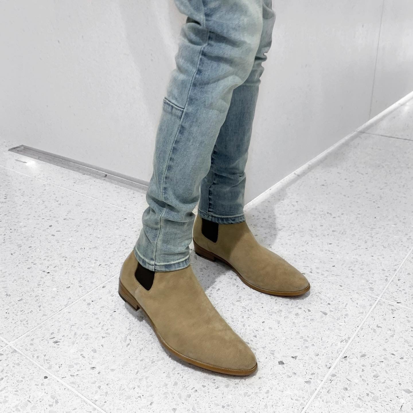 Suede side gore boots