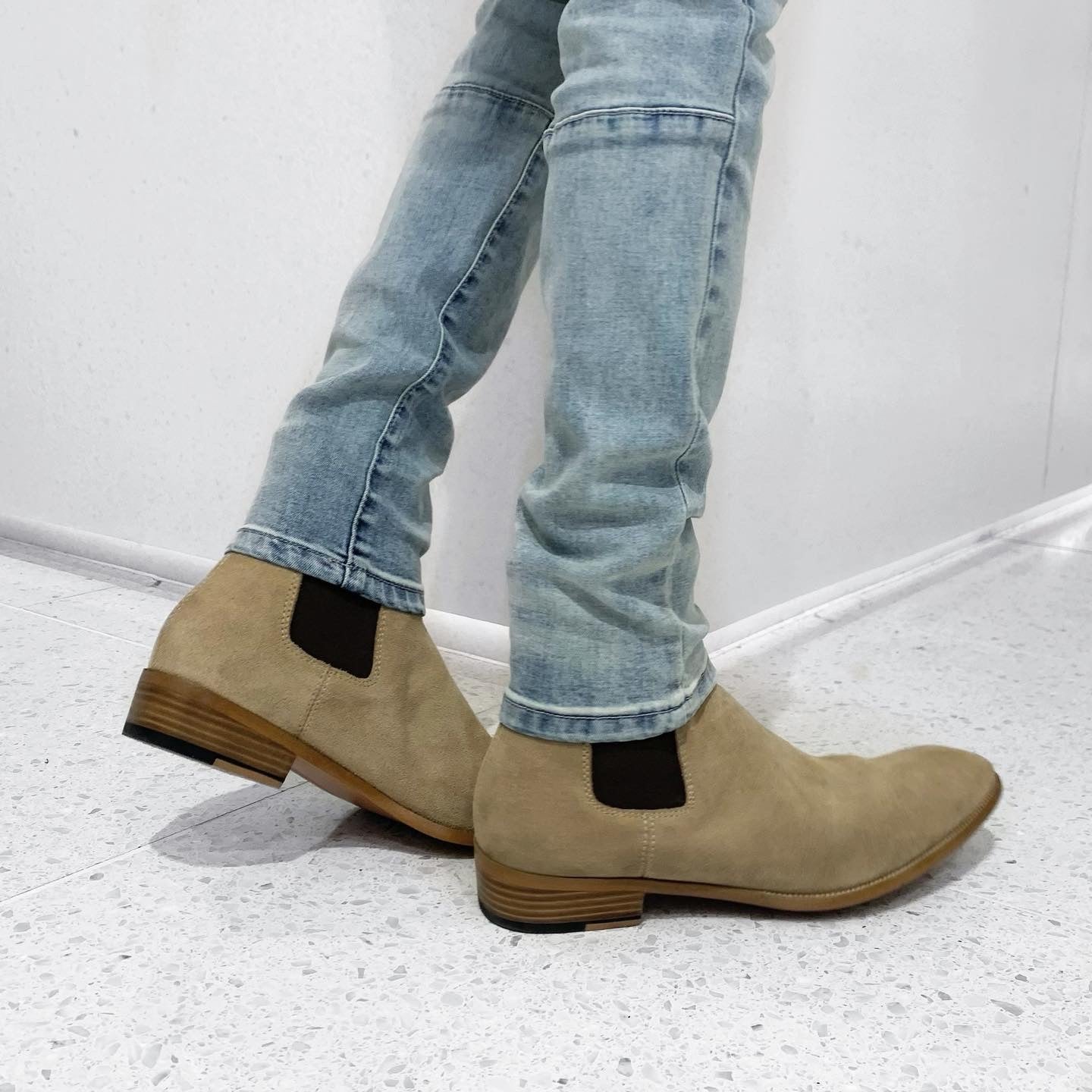 Suede side gore boots