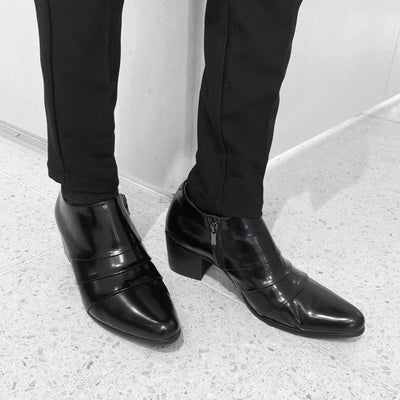 【即納】60mm heel leather shoes (レザーブラック)