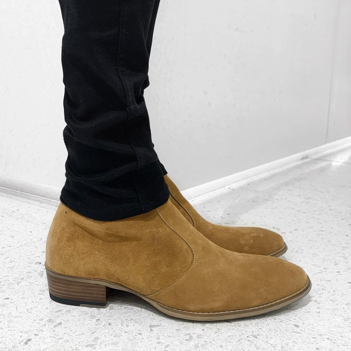 PANERO 40mm heel boots “Suede” (Brown)