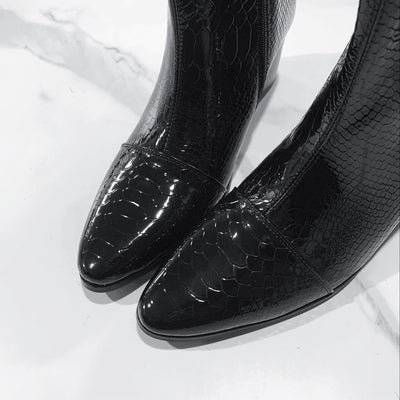 【즉납】"Croco" 60mm heel boots