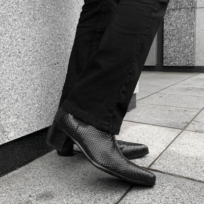 【즉납】"Croco sidegore" 60mm heel boots