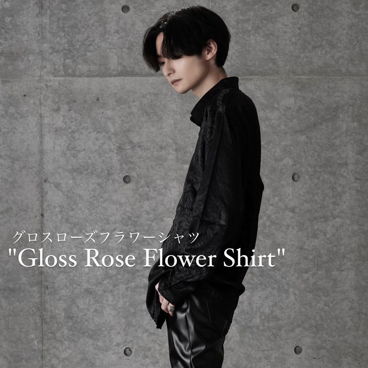 Gloss Rose Flower Shirt”（Black） – PANERO