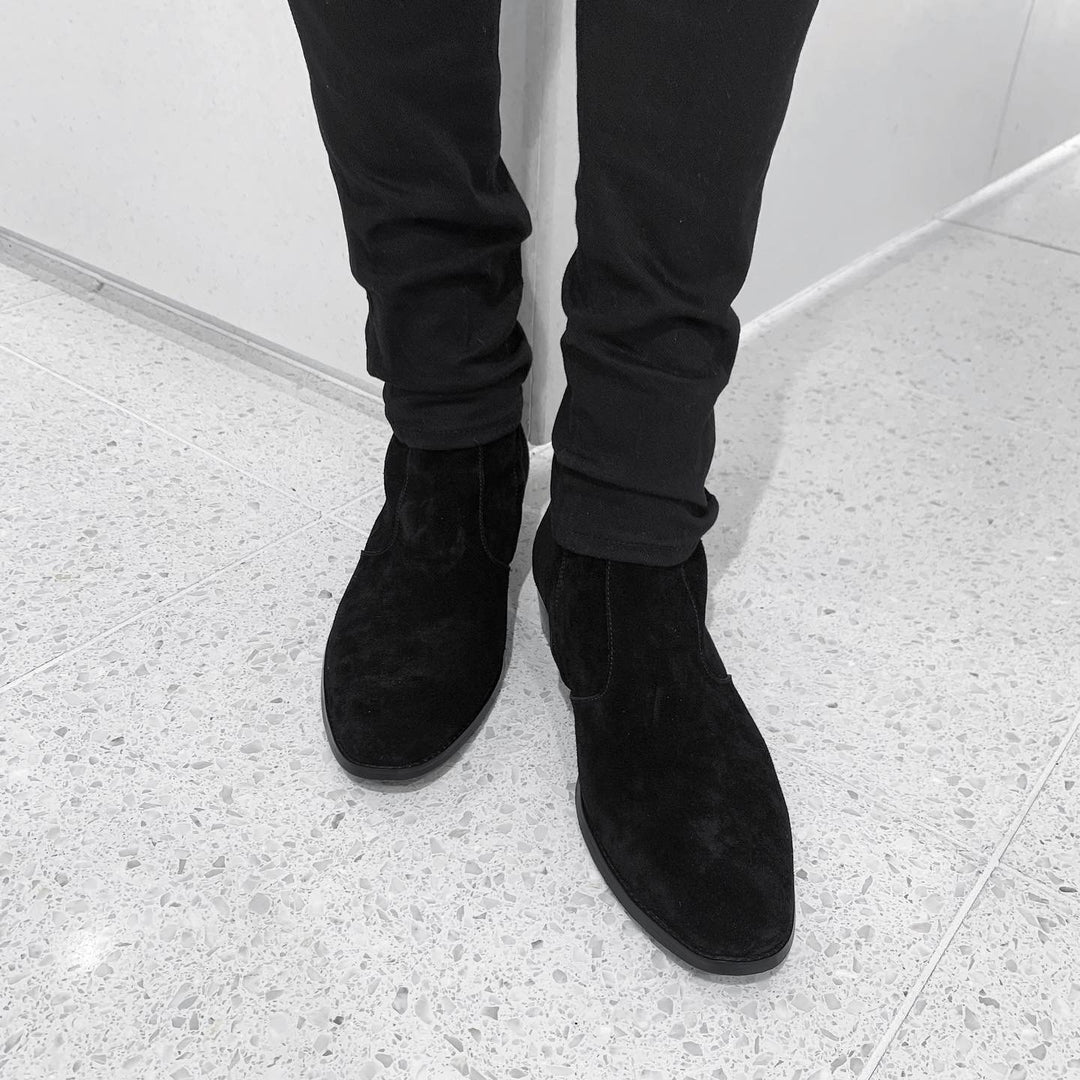 40mm heel boots “Suede”（Black）