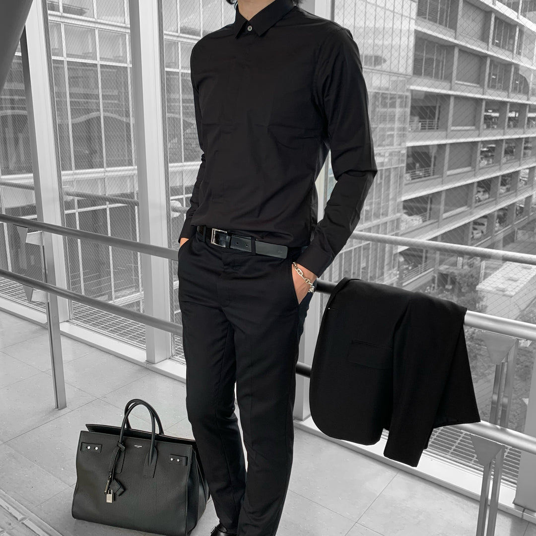 Smart Fly Front Shirt (Black)
