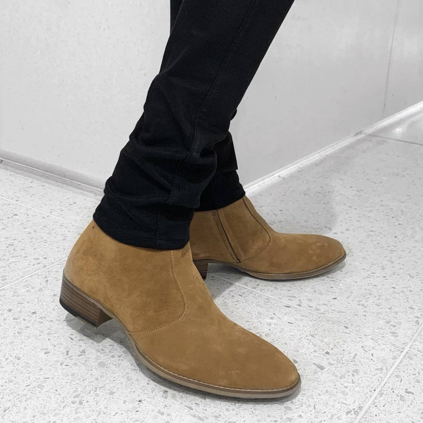 40mm heel boots “Suede”（ブラウン）